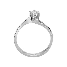 Bague de fiançailles halo de diamants de 0,20 carat