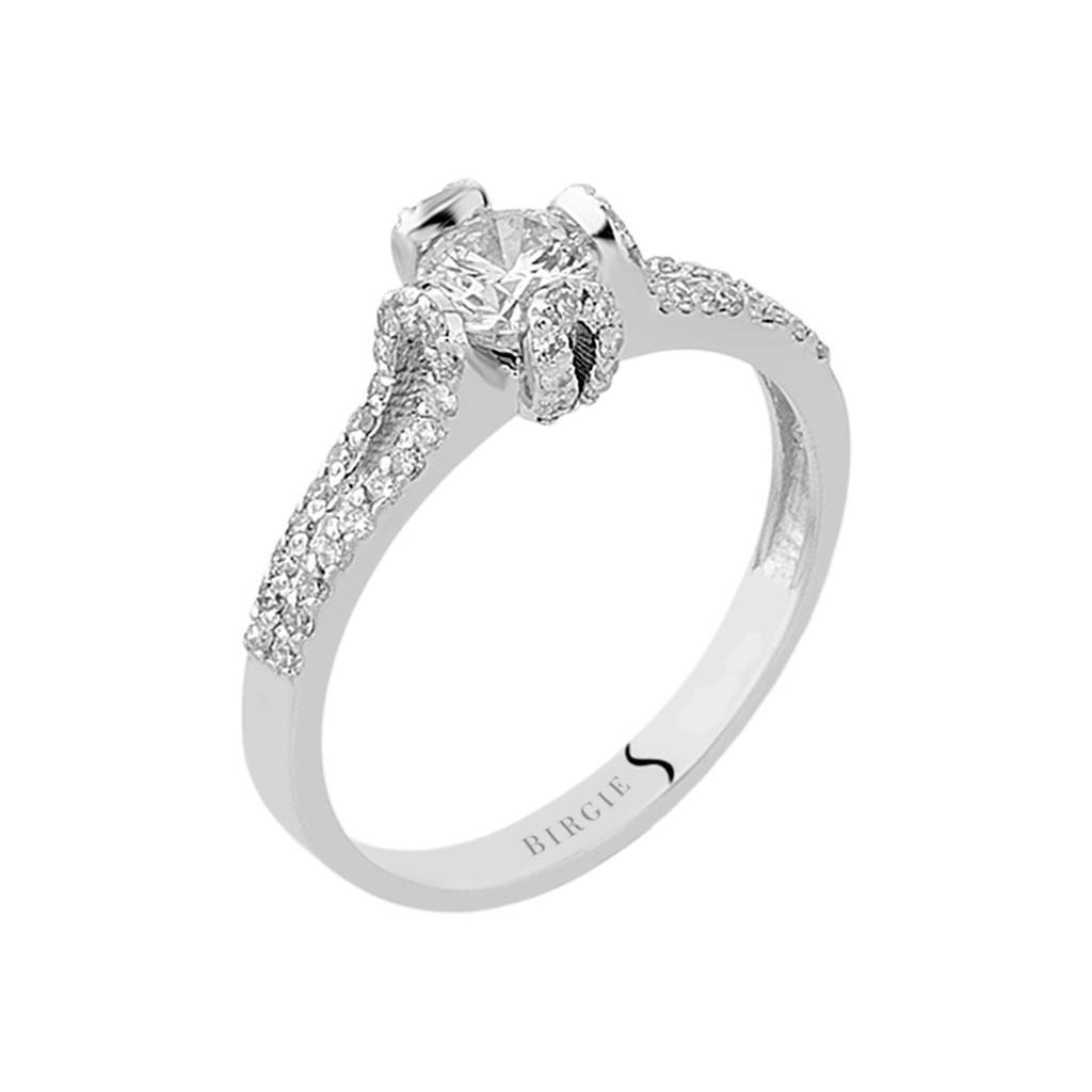 Total 0.79 Carat Diamond Halo Engagement Ring