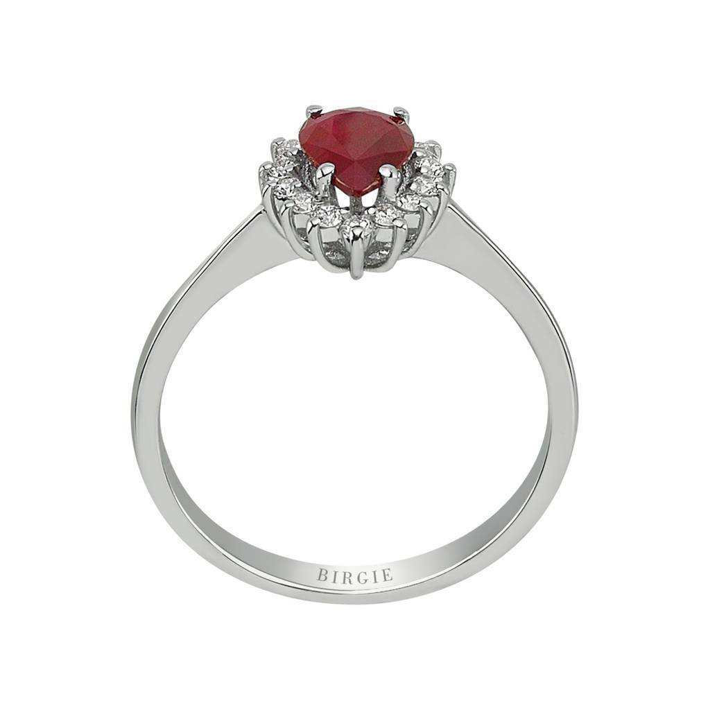 Diamond and Drop Ruby Stone Ring