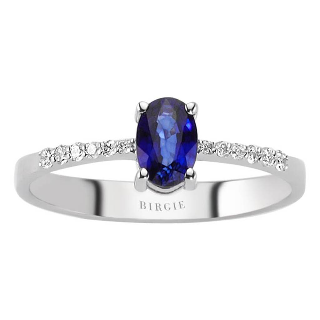 Diamond and Oval Cut Sapphire Ring