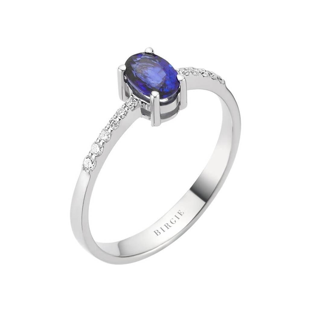 Diamond and Oval Cut Sapphire Ring