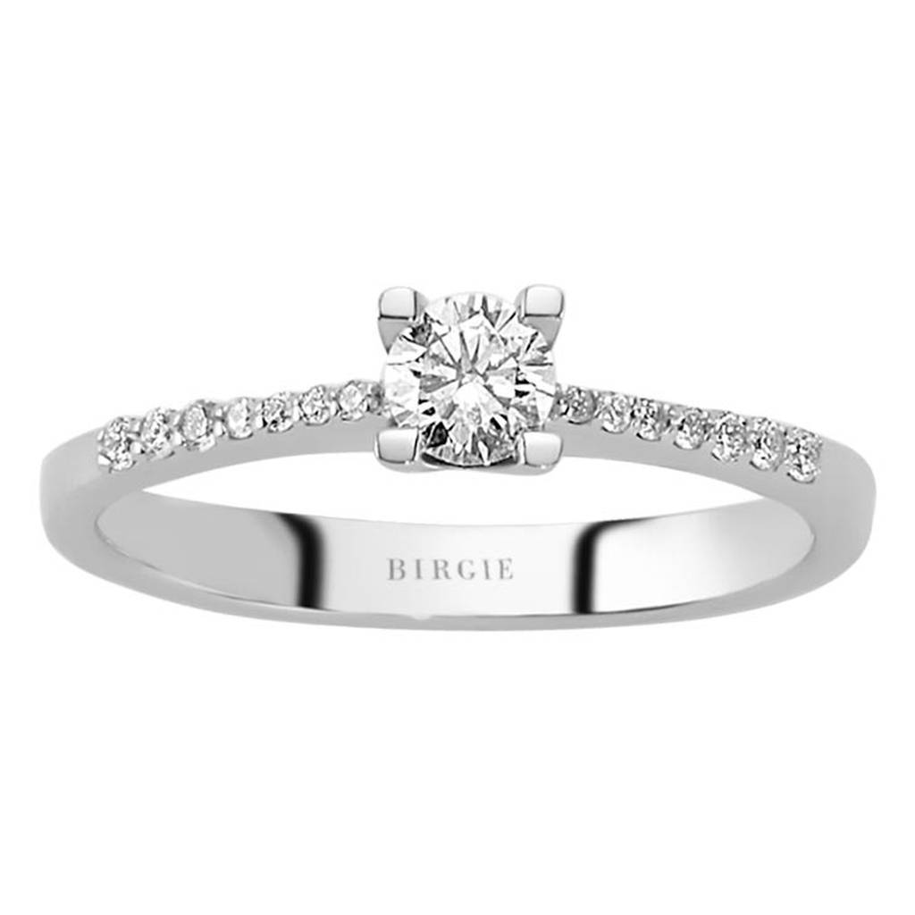 Total 0.34 Carat Diamond Halo Engagement Ring