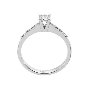 Total 0.34 Carat Diamond Halo Engagement Ring