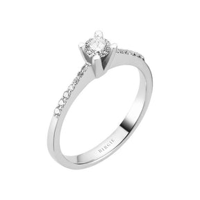 Total 0.34 Carat Diamond Halo Engagement Ring