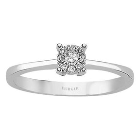 Insgesamt 0.08 Carat Diamant Halo Verlobungsring