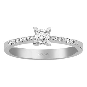 Insgesamt 0.29 Carat Diamant Halo Verlobungsring