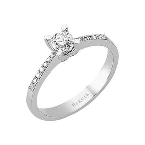 Total 0.42 Carat Diamond Halo Engagement Ring