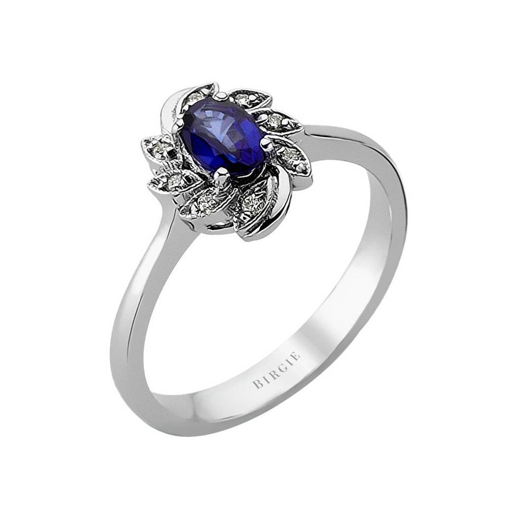 Diamond and Oval Cut Sapphire Ring