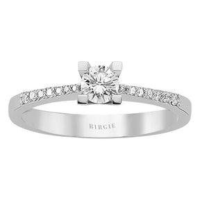 Total 0.40 Carat Diamond Halo Engagement Ring