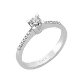 Total 0.40 Carat Diamond Halo Engagement Ring