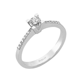 Total 0.40 Carat Diamond Halo Engagement Ring