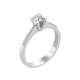 Total 0.48 Carat Diamond Halo Engagement Ring