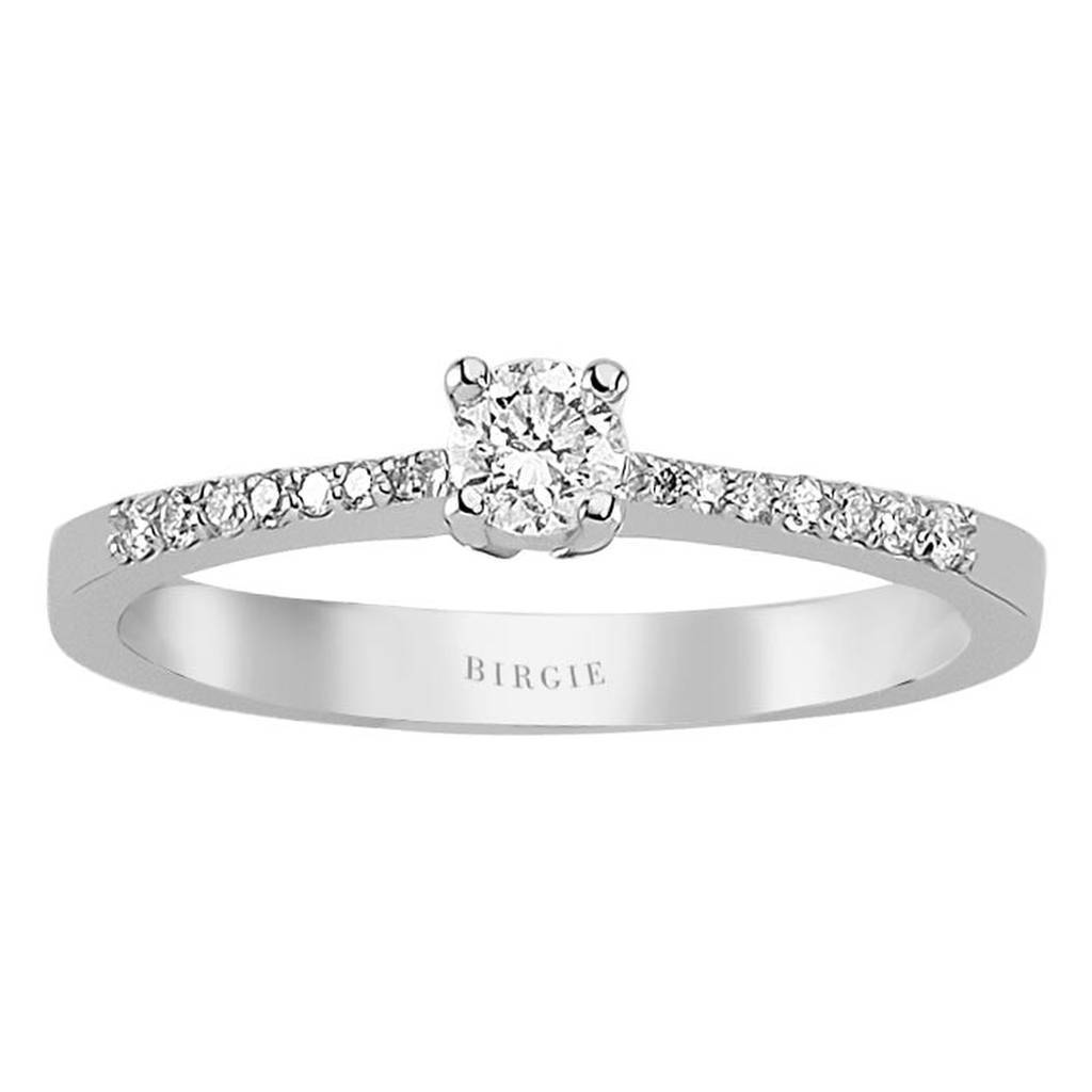 Total 0.29 Carat Diamond Halo Engagement Ring