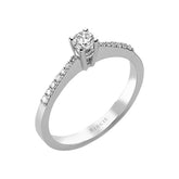 Total 0.29 Carat Diamond Halo Engagement Ring