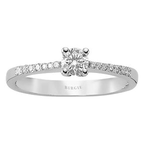 Total 0.34 Carat Diamond Halo Engagement Ring