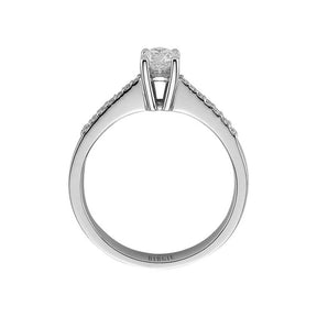 Total 0.45 Carat Diamond Halo Engagement Ring