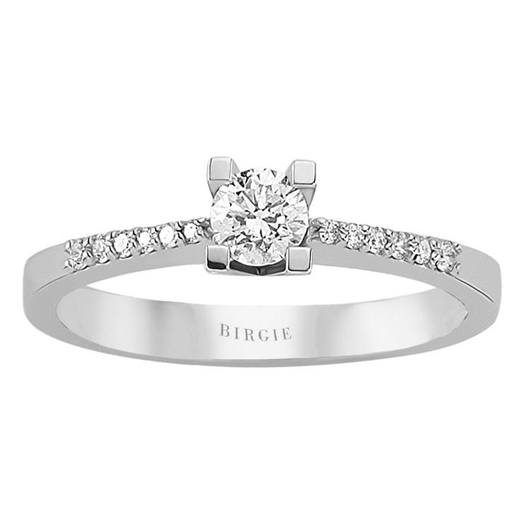 Total 0.37 Carat Diamond Halo Engagement Ring