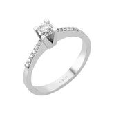 Total 0.37 Carat Diamond Halo Engagement Ring