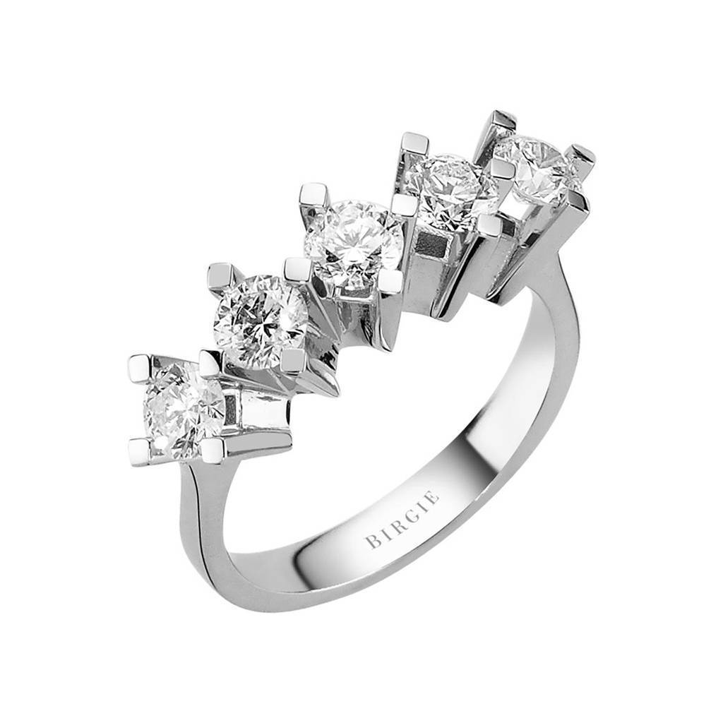 Bague de fiançailles 5 pierres diamant 1,62 carat