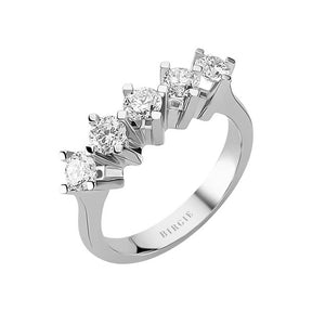 Bague de fiançailles 5 pierres diamant 1,17 carat