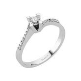 Total 0.37 Carat Diamond Halo Engagement Ring