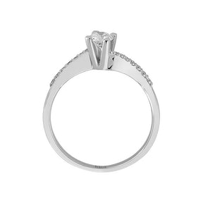 Total 0.43 Carat Diamond Halo Engagement Ring