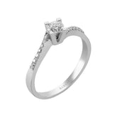 Total 0.43 Carat Diamond Halo Engagement Ring