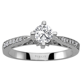 Total 0.51 Carat Diamond Halo Engagement Ring