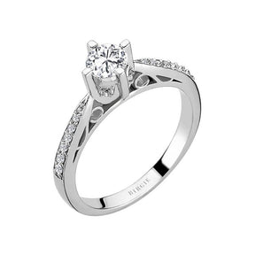 Total 0.51 Carat Diamond Halo Engagement Ring