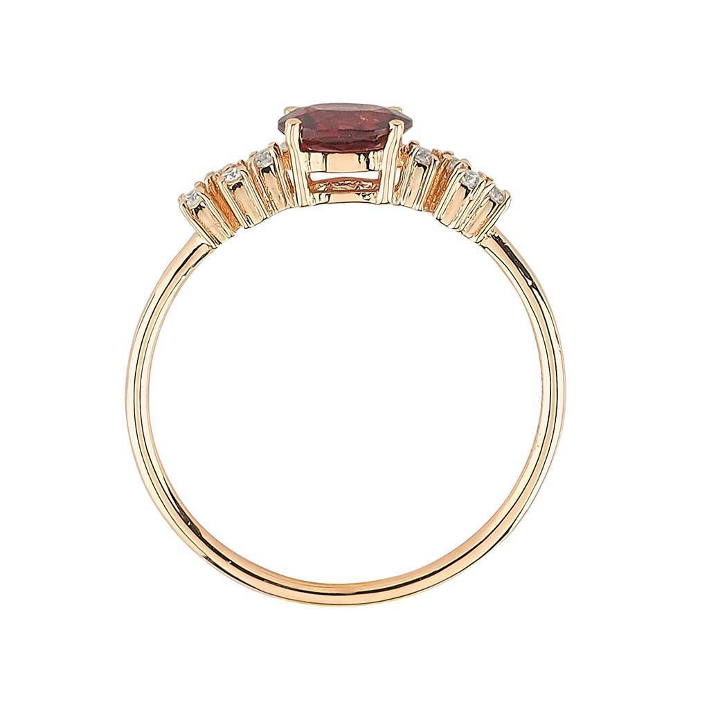 Oval Cut Pink Rhodolite and Diamond Ring