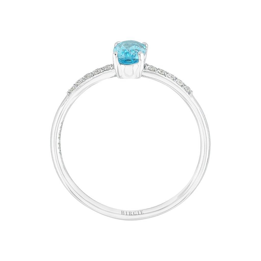 Oval Cut Blue Topaz Diamond Ring