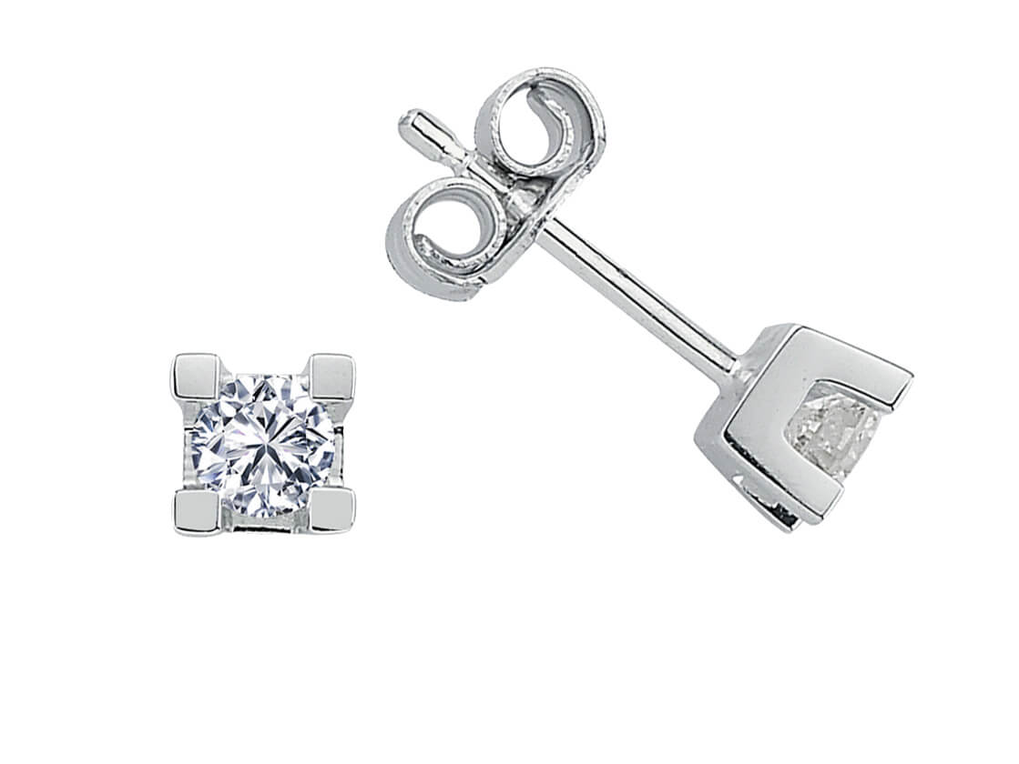 0.30 Carat Diamant Solitaire Ohrstecker