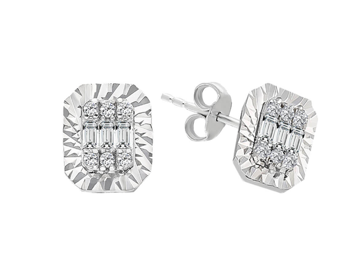 Trinity Diamant Baguette Ohrstecker