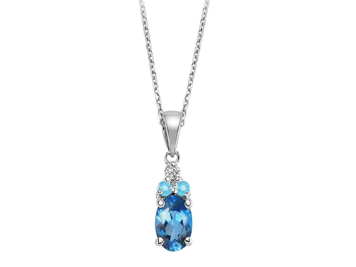 Diamant und Oval Topas Cadenza Halskette