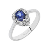 Diamond and Drop Sapphire Ring