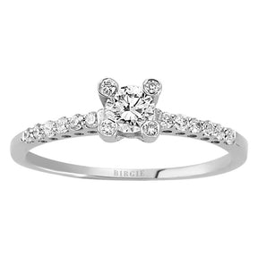 Total 0.38 Carat Diamond Halo Engagement Ring