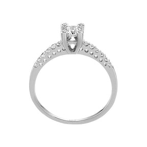 Total 0.38 Carat Diamond Halo Engagement Ring