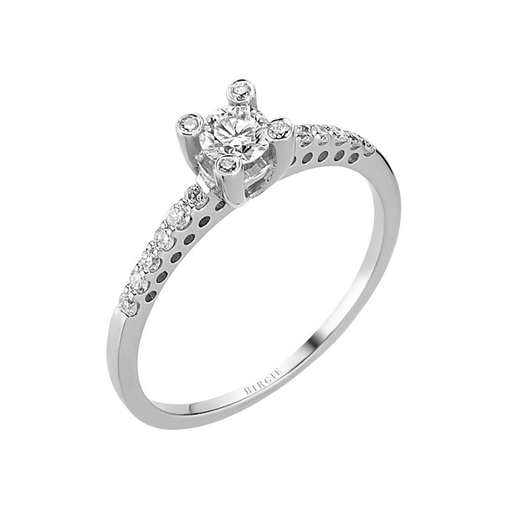 Total 0.38 Carat Diamond Halo Engagement Ring