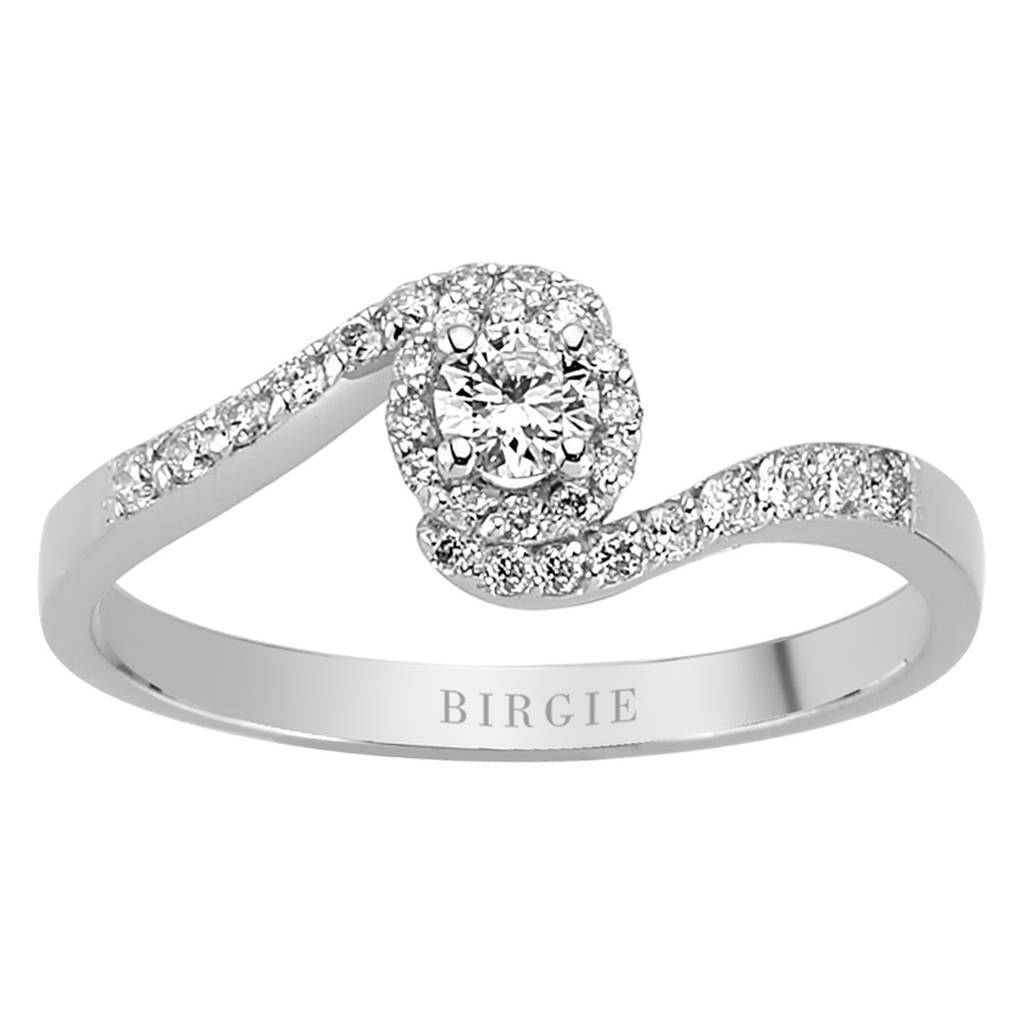 Total 0.32 Carat Diamond Halo Engagement Ring