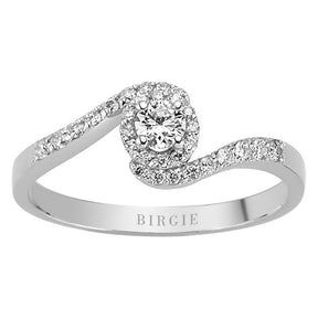 Total 0.32 Carat Diamond Halo Engagement Ring