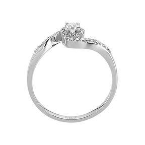 Total 0.32 Carat Diamond Halo Engagement Ring