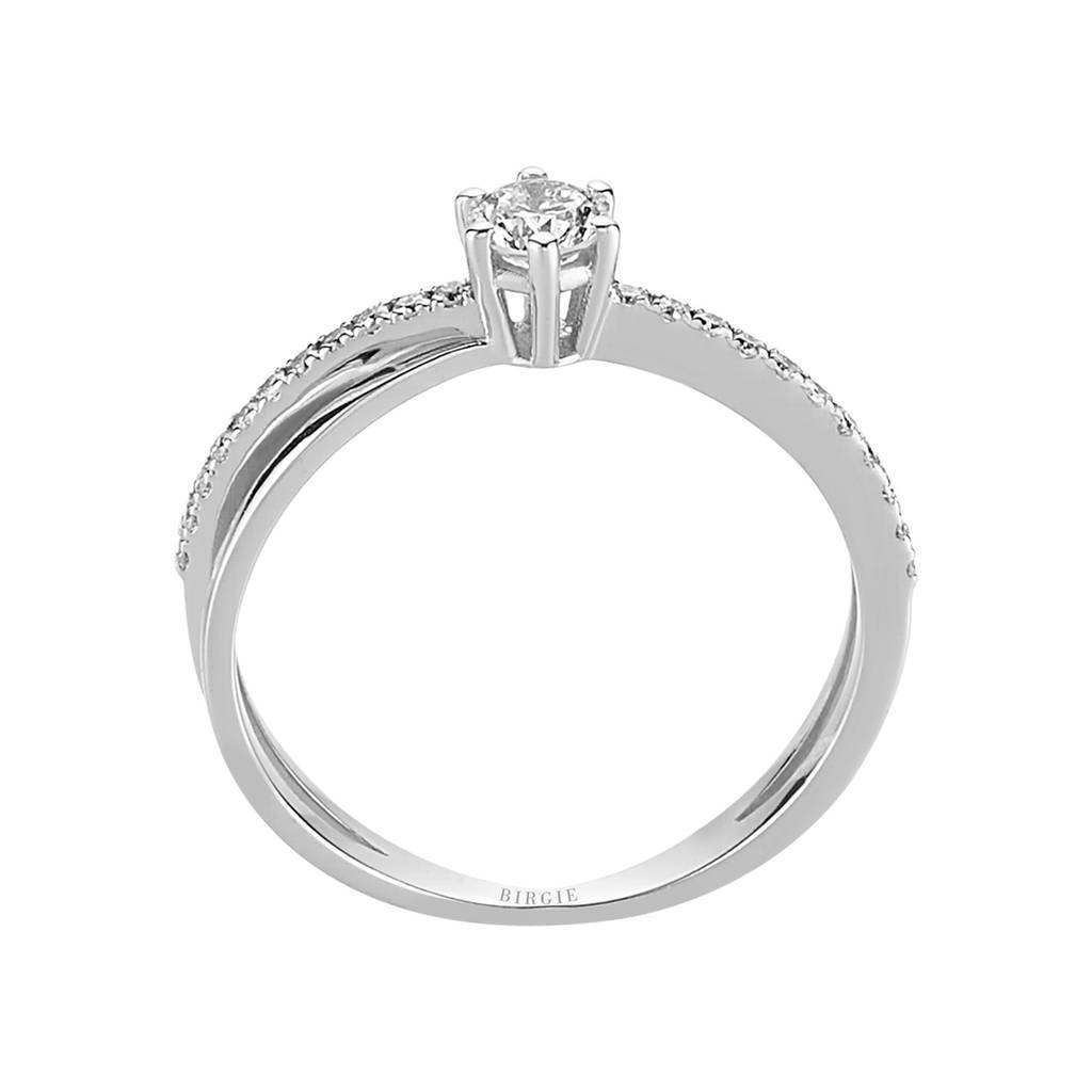 Total 0.36 Carat Diamond Halo Engagement Ring