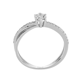 Total 0.36 Carat Diamond Halo Engagement Ring