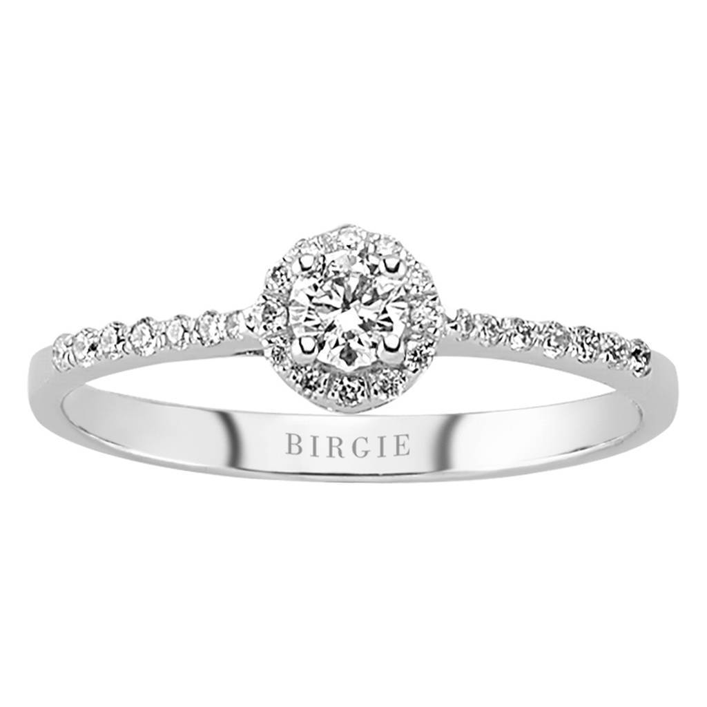 Total 0.29 Carat Diamond Halo Engagement Ring