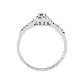 Total 0.29 Carat Diamond Halo Engagement Ring