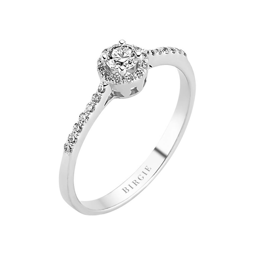 Total 0.29 Carat Diamond Halo Engagement Ring