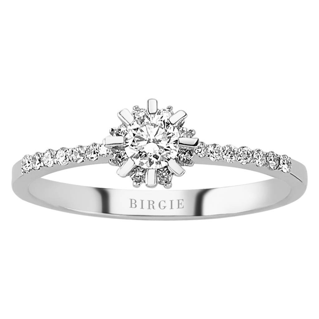 Total 0.34 Carat Diamond Halo Engagement Ring