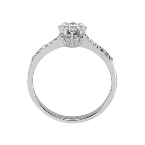 Total 0.34 Carat Diamond Halo Engagement Ring