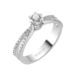 Bague de fiançailles halo de diamants de 0,55 carat