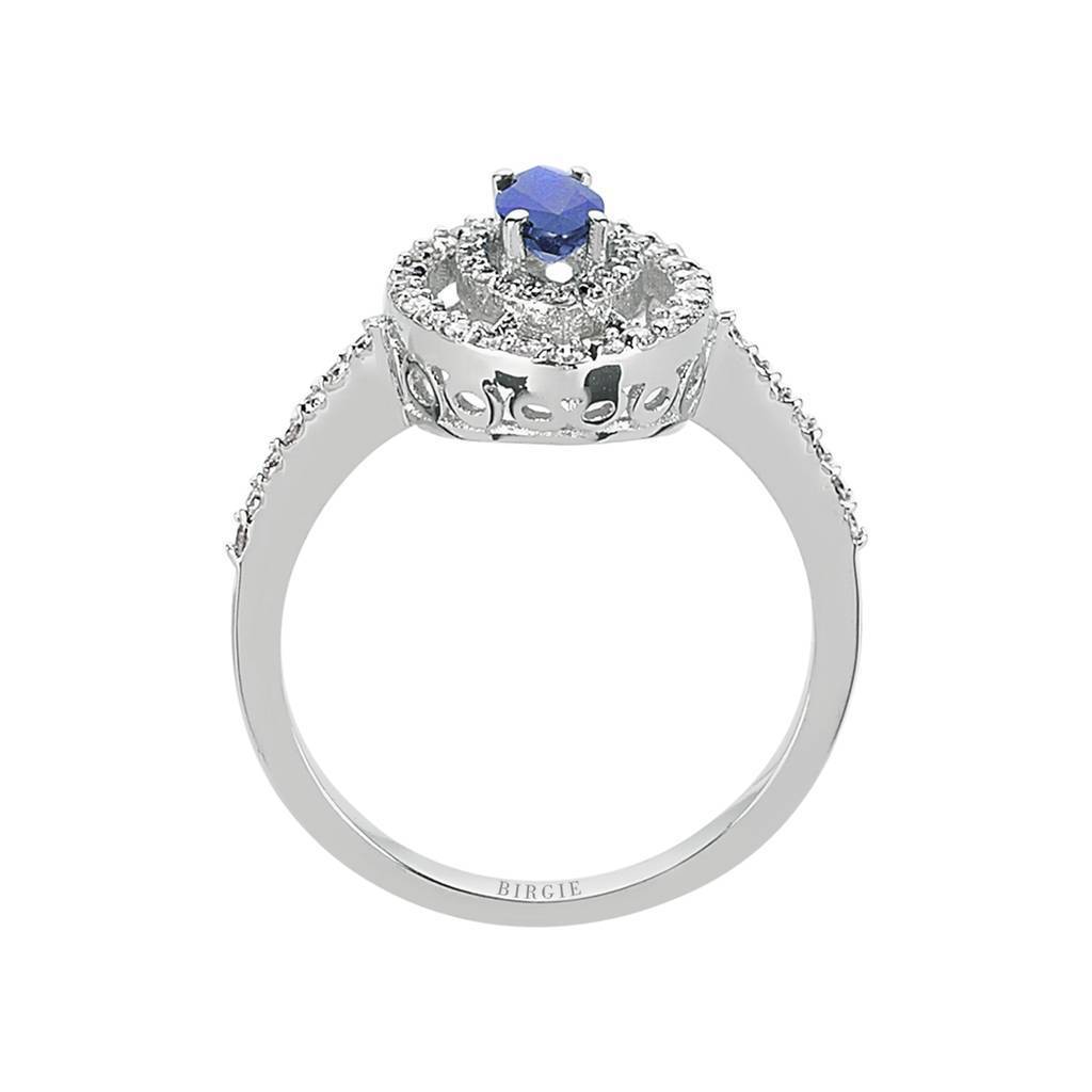 Diamond and Marquise Cut Sapphire Stone Ring